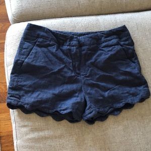 Blue linen shorts